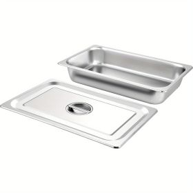 4-Pack 13L Large Capacity Anti-Jam Commercial Grade Stainless Steel Hotel Pans - Oven Trays for Restaurants, Catering, and Professional Kitchens