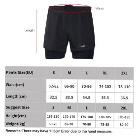 Men's 2-in-1 Running Shorts Quick Drying Breathable Active Training Exercise Jogging Cycle Shorts with Longer Liner (Option: Green-M)