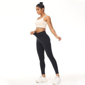 Summer Flat Waist Small Leg Pants (Option: Black-S)