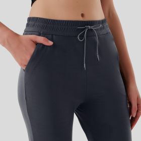 Pull Rope Pocket Flared Pants (Option: Grey-M)