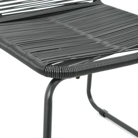 vidaXL Outdoor Chairs 2 pcs Poly Rattan Black (Option: as picture)